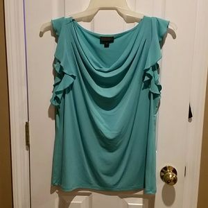 Worthington aqua/turquoise cowl neck top.